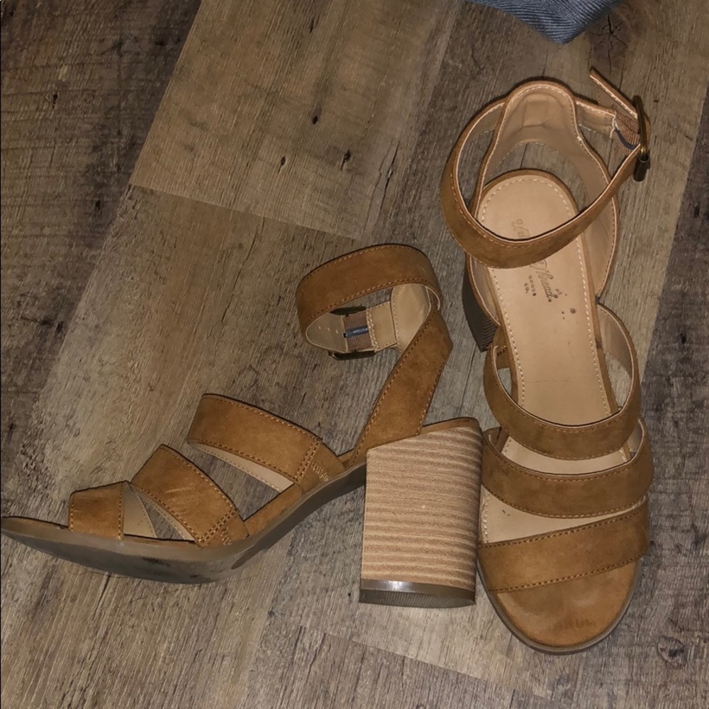 Brown block heels